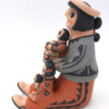 Jemez Chrislyn Fragua Handmade and Hand Painted Seated Male Storyteller with Four Children - Image 3