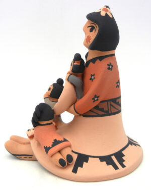 Jemez Chrislyn Fragua Seated Storyteller Figurine with Three Children