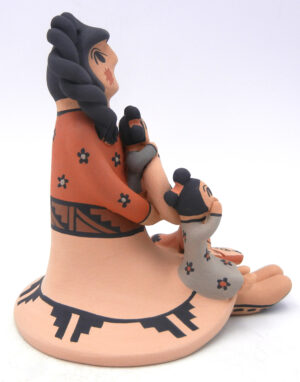 Jemez Chrislyn Fragua Seated Storyteller Figurine with Three Children