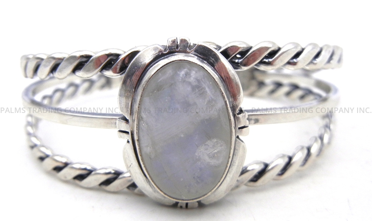 Navajo moonstone and sterling silver cuff bracelet