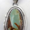 Navajo green turquoise and sterling silver pendant by Walter Vandever