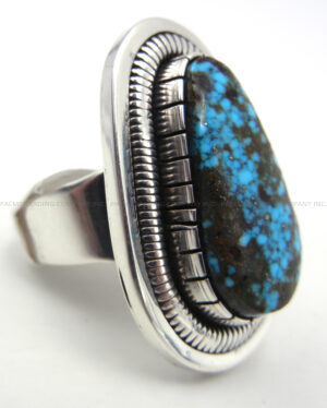 Navajo Walter Vandever Adjustable Turquoise and Sterling Silver Ring