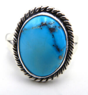 Navajo small turquoise and sterling silver ring