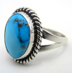 Navajo Small Turquoise and Sterling Silver Ring