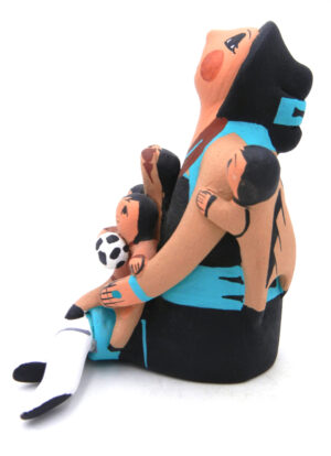 Jemez Diane Lucero Handmade and Hand Painted Seated Storyteller Figurine with Four Children