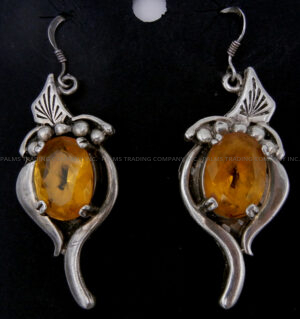 Navajo Vintage Sterling Silver and Citrine Necklace and Earring Set - Image 5