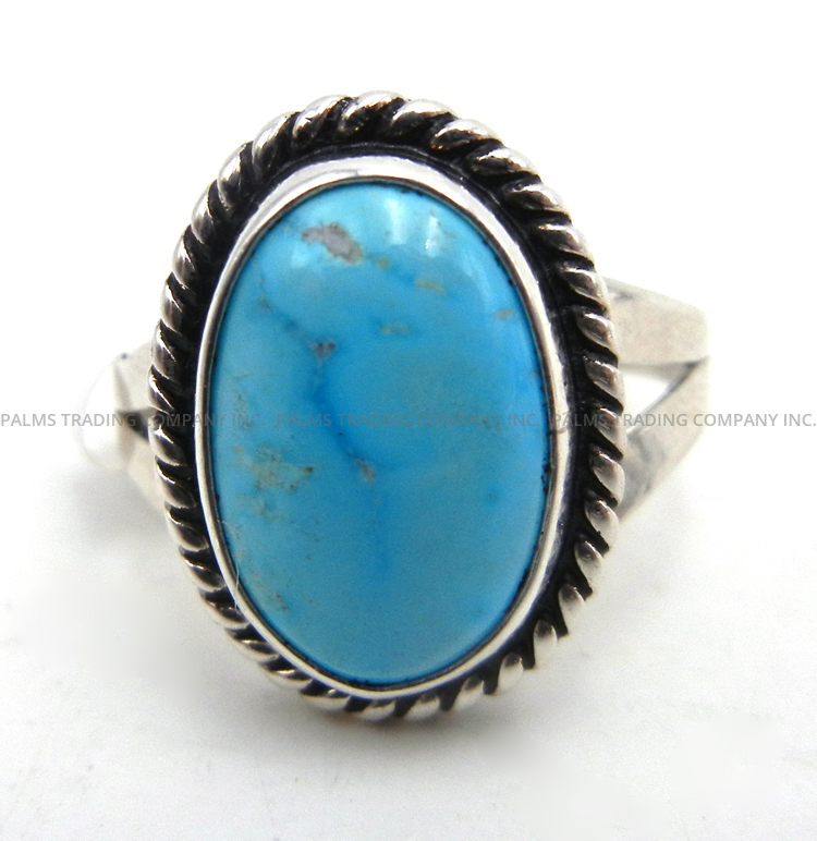 Navajo small turquoise and sterling silver ring