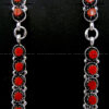Zuni coral and sterling silver post dangle drop earrings