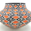 Laguna Myron Sarracino Handmade and Hand Painted Polychrome Wind and Geometric Pattern Jar