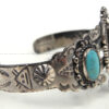 Navajo Vintage "Bell" Manufacturing Three Stone Turquoise and Sterling Silver Cuff Bracelet, Circa 1960s - Image 3