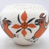 Acoma Beverly Garcia Handmade and Hand Painted Polychrome Parrot and Floral Design Jar with Corrugated Rim - Image 3