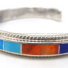 Zuni Ricky Booqua Multi-Stone and Sterling Silver Channel Inlay Cuff Bracelet - Image 3