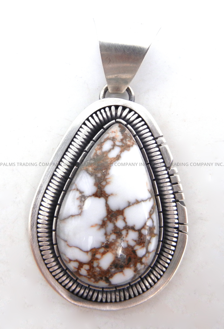 Navajo Wild Horse and sterling silver pendant by Walter Vandever