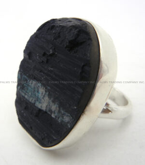 Navajo Black Tourmaline and Sterling Silver Ring - Image 3