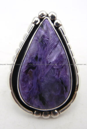 Navajo charoite and sterling silver ring