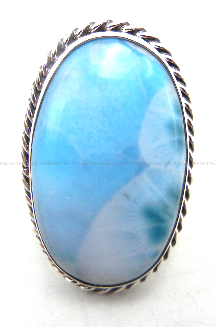 Navajo larimar and sterling silver ring