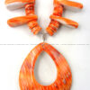 Santo Domingo Lupe Lovato Orange Spiny Oyster Shell Heishi Necklace - Image 4