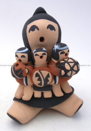 Jemez seated storyteller figurine with three children by Vernida Toya