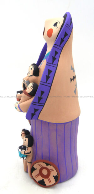 Jemez Diane Lucero Large Standing Storyteller Figurine with Eight Children - Image 3